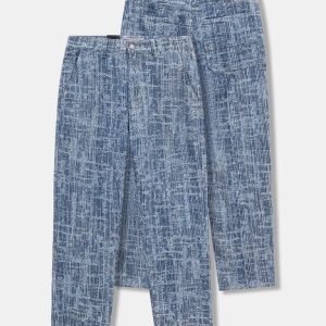 Quần Jeans Nam Hoạ Tiết Jacquard Form Straight